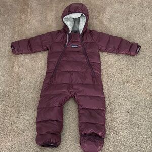 Patagonia 6 - 12 Months Snow puffer Onesie Purple